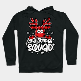 Christmas Squad Buffalo Plaid Reindeer Family Matching Pajamas Hoodie